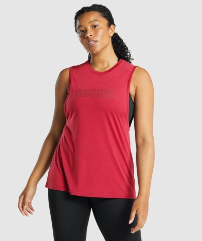 Burgundy Gymshark Apollo Graphic Women's Tank Tops | US-24EKYTB