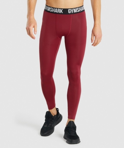 Burgundy Gymshark Element Baselayer Men's Joggers | US-24OJBNL