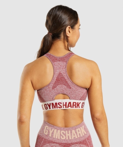 Burgundy Gymshark Flex Women's Sports Bra | US-36PQLSI