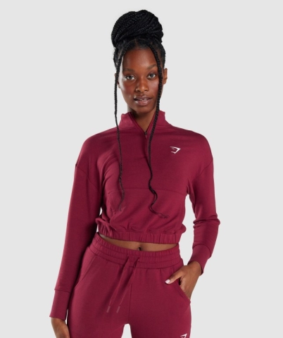 Burgundy Gymshark Pippa Training Women's Hoodies | US-38QINPJ