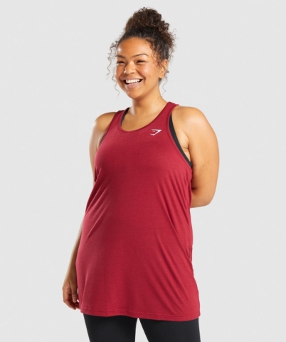 Burgundy Gymshark Training Oversized Women's Tank Tops | US-90SFOYW