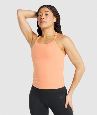 Coral Gymshark Studio Women's Tank Tops | US-53JDRNE