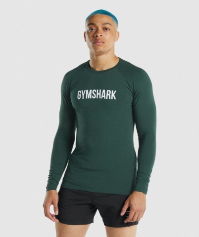 Dark Green Gymshark Apollo Men's T Shirts | US-52MYHAO