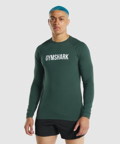 Dark Green Gymshark Apollo Men's T Shirts | US-96UZDJP