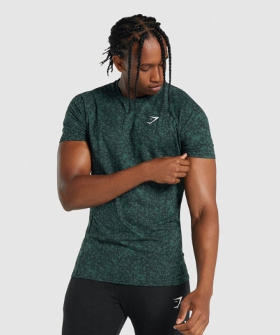 Dark Green Gymshark Critical 2.0 Men's T Shirts | US-28PLAQJ