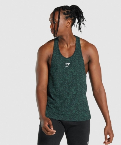 Dark Green Gymshark Critical 2.0 Men's Tank Tops | US-37VDUIE