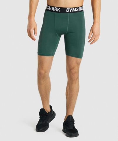 Dark Green Gymshark Element Baselayer Men's Shorts | US-08JEZMK