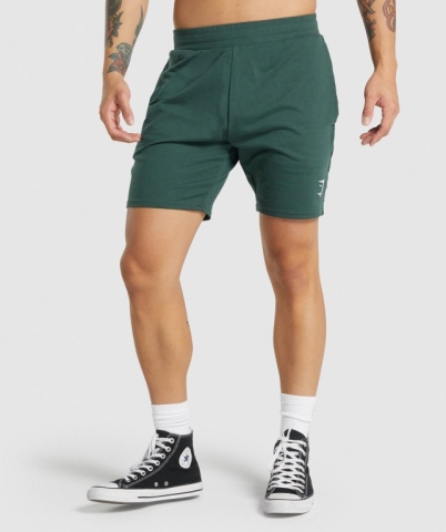 Dark Green Gymshark Essential 7” Men's Shorts | US-90PAJCF