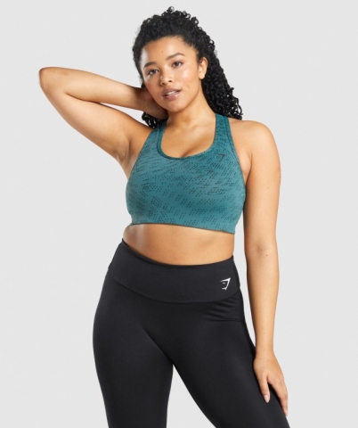 Dark Green Gymshark Essential Racer Back Training Women's Sports Bra | US-54PTJDI