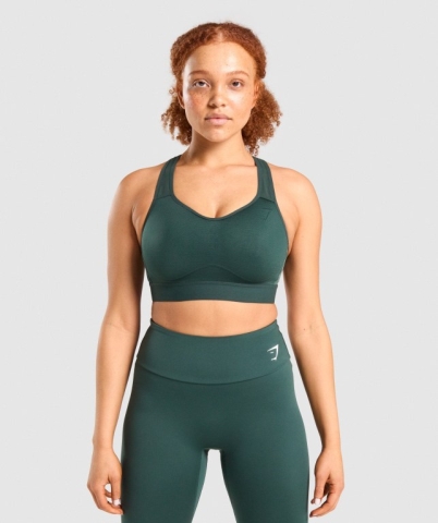 Dark Green Gymshark Lightweight High Support Training Women's Sports Bra | US-51TRCGJ