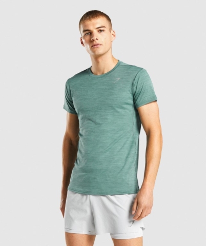 Dark Green Gymshark Speed Men's T Shirts | US-30XKVUE