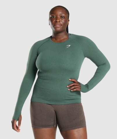 Dark Green Gymshark Vital Seamless 2.0 Top Women's T Shirts | US-54DOMAH