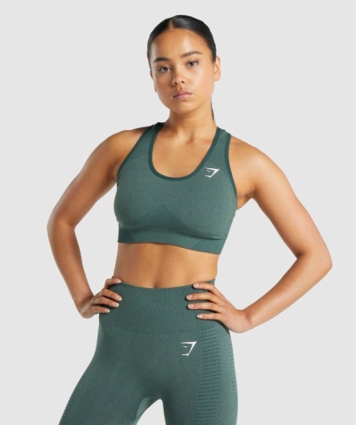 Dark Green Gymshark Vital Seamless 2.0 Women's Sports Bra | US-01OXSEP