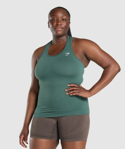 Dark Green Gymshark Vital Seamless 2.0 Women's Tank Tops | US-47EIBFR