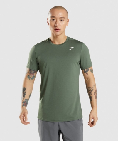 Green Gymshark Arrival Men's T Shirts | US-14VNADT