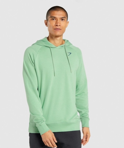 Green Gymshark Bold Men's Hoodies | US-27EZCVF