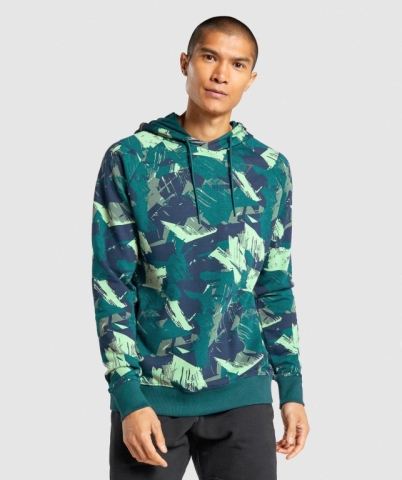 Green Gymshark Bold Men's Hoodies | US-71ZWLEG