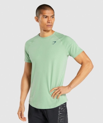 Green Gymshark Bold Men's T Shirts | US-41HGKZT