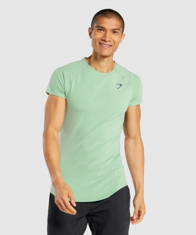 Green Gymshark Bold Men's T Shirts | US-98ETIUH