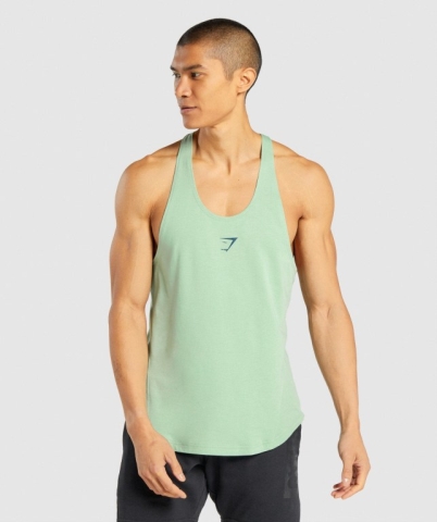 Green Gymshark Bold Men's Tank Tops | US-78YMUTN