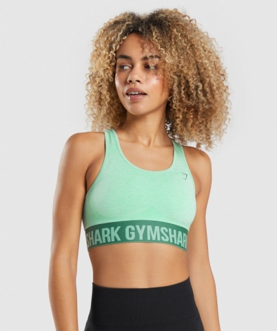 Green Gymshark Flex Women's Sports Bra | US-84GUWCO