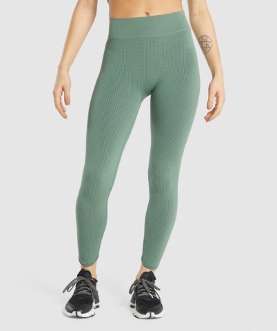 Green Gymshark Pause Seamless High Waisted Women's Leggings | US-24KVEPL