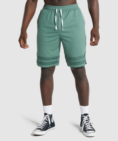 Green Gymshark Recess Basketball Men's Shorts | US-19LFCIO