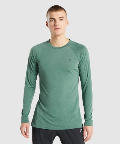 Green Gymshark Studio Men's T Shirts | US-41LZDTH