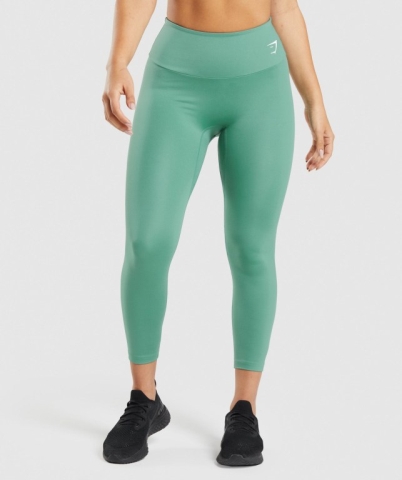 Green Gymshark Training 7/8 High Waisted Women's Leggings | US-07ZVWAC