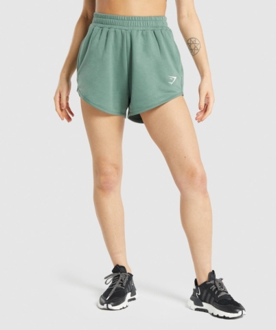 Green Gymshark Training Sweat Women's Shorts | US-46HDTNF