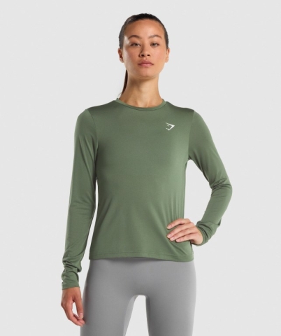 Green Gymshark Training Women's T Shirts | US-80WEULG