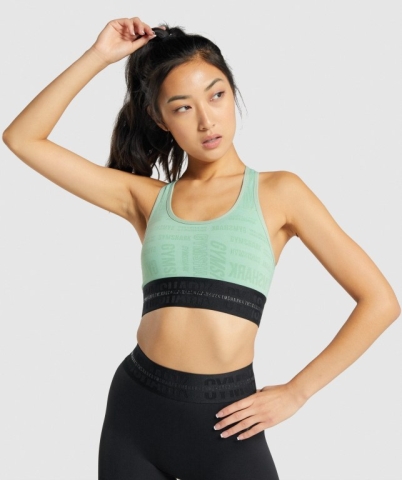 Green Gymshark Vision Women's Sports Bra | US-46TSZJP