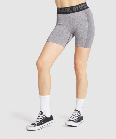 Grey / Black Gymshark Flex Women's Shorts | US-90JCGHE