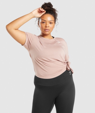 Grey Brown Gymshark Essential Women's T Shirts | US-56XAFEQ