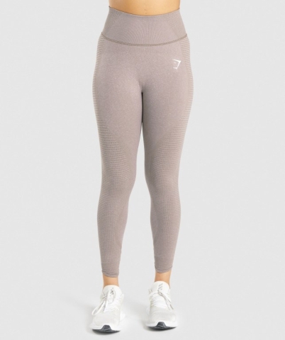 Grey Brown Gymshark Vital Rise Seamless High Waisted Women's Leggings | US-53CNSWM