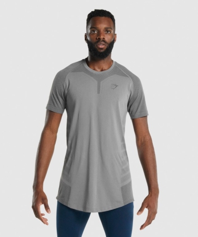 Grey Gymshark 315 Men's T Shirts | US-14SXKOP