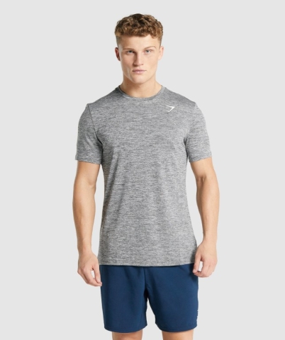 Grey Gymshark Arrival Marl Men's T Shirts | US-91KEXCL