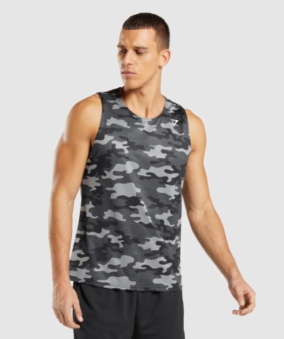 Grey Gymshark Arrival Men's Tank Tops | US-37BZAXP