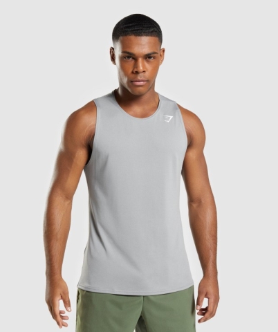 Grey Gymshark Arrival Men's Tank Tops | US-65NTYCP