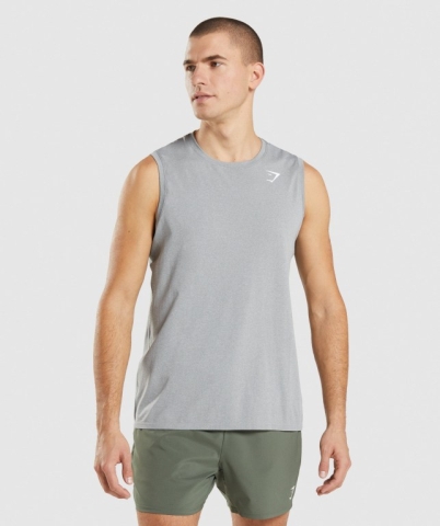 Grey Gymshark Arrival Seamless Men's Tank Tops | US-31FOLNV