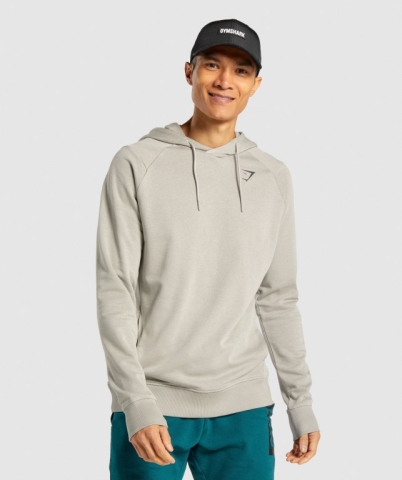 Grey Gymshark Bold Men's Hoodies | US-83KNFEO