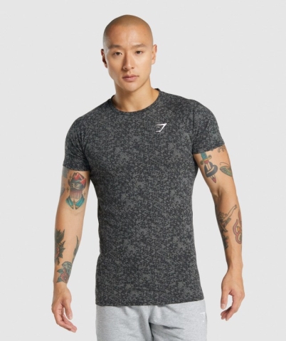 Grey Gymshark Critical 2.0 Men's T Shirts | US-98DFMPE