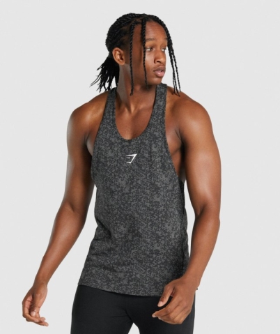 Grey Gymshark Critical 2.0 Men's Tank Tops | US-10TSJVM