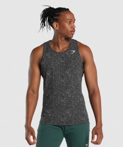 Grey Gymshark Critical 2.0 Men's Tank Tops | US-24VLYEA