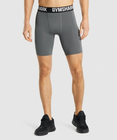 Grey Gymshark Element Baselayer Men's Shorts | US-41GHIDU