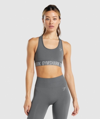 Grey Gymshark Fit Seamless Women's Sports Bra | US-24PVHIM