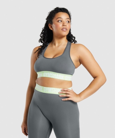 Grey Gymshark Fit Seamless Women's Sports Bra | US-39VRPEJ