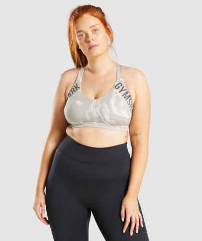 Grey Gymshark GS Power Women's Sports Bra | US-26QUBEK