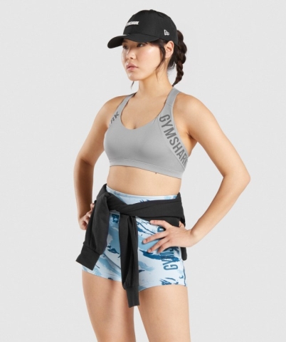 Grey Gymshark GS Power Women's Sports Bra | US-90HYCUX