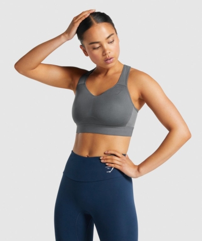 Grey Gymshark Lightweight High Support Training Women's Sports Bra | US-60BQSEP